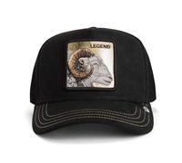 Goorin Bros Trucker Cap Golden Legend VOID Black Basecap Ram Patch New