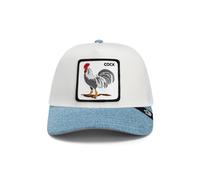 Goorin Bros. Rooster Fan Institution Ball Club Denim Design White Light Blue Adjustable Trucker Cap