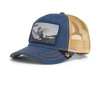 Goorin Flying Eagle Patch Trucker CapBros. Baseball Cap Curved Brim (One Size - Blue-Beige)