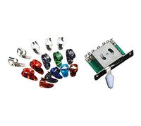 Goorvoucs 1 Pcs 5 Way Pickup Selector Switch & 15 Pcs Guitar Picks Humb Finger Picks Metal + Plastic