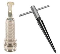 Goorvoucs 1 Pcs Cylinder Clip End Pin Mono Panel Output Jack Socket 6.35mm & 1 Pcs 12mm Guitar Bridge Pin Hole Hand Held Reamer