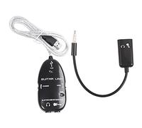 Goorvoucs 1 Pcs Guitar to USB Interface Link Cable Adapter & 1 Pcs 3.5mm Audio Splitter Male to Headphone + Microphone Adapter