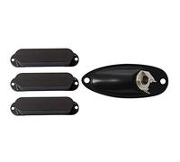 Goorvoucs 1 Set 1/4 Inch Loaded Guitar Output Mono Jack Plug Socket Plate & 1 Pcs Coil Pickup Cover Sealed Pickup Covers