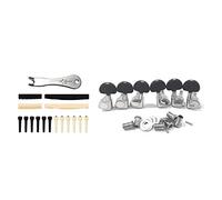 Goorvoucs 1 Set Guitar Bridge Pins Puller Pulling Remover Extractor Tool & 1 Set Guitar String Tuning Key Pegs/Knobs