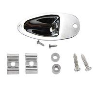 Goorvoucs 1 Set Pure Vintage String Tree Kit & 1 Pcs Boat Guitar Jack 1/4 Inch Input Output Jack Plate Socket 6.35mm Chrome Silver for Strat Style Guitar Parts