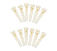 Goorvoucs 12Pcs Real Bone Material Acoustic Guitar Bridge Pins with Pearl Shell Dot
