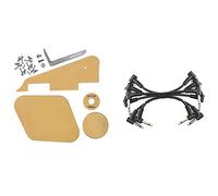 Goorvoucs 1Set Cream Pickguard/Cavity/Switch Covers/Pickup Selector Plate & 6 x Electric Guitar Cables 6 Inch 1/4 Right Angle