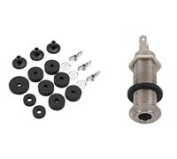 Goorvoucs 1x Electric Guitar Jack Chrome Threaded Cylinder Jack & 18 Pieces Cymbal Cymbal Felts Hi-Hat Clutch Felt Hi Hat Cup Felt