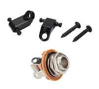 Goorvoucs 2 Pcs Electric Guitar Roller String Tree String Retainer & 1/4 6.35mm 2-Conductor Mono Chassis Guitar Jack Input Output