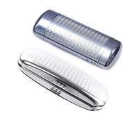 Goorvoucs 2 Pcs Glasses Case, Aluminum Hard Shell Eyeglasses Case Striped Spectacles Box 160x73x42MM & 151x56x32MM