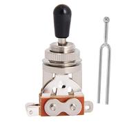 Goorvoucs 2 Pcs Parts: 1Pcs C523 Instrument Tuner Metal Tuning Fork & 1 Pcs Electric Guitar Toggle Switch 3 Way Pickup Selector