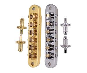 Goorvoucs 2 Pcs Tune-O- Electric Roller Saddle Bridge Lp Electric Guitar Bridge From Korea Gold & Silver