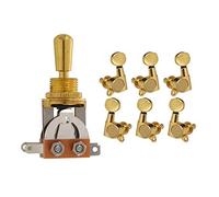 Goorvoucs 2 Set Accessories: 1Set Electric Guitar 3 Way Toggle Switch Pickup Selector Switch & 1Set Guitar String Tuning Key Pegs