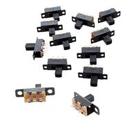 Goorvoucs 20pcs 5V 0.3 A Mini Size Black SPDT Slide Switch for Small DIY Power Electronic Projects & 10 Pcs 6 Pins 2 Positions DPDT On/On Mini Slide Switch
