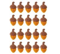 Goorvoucs 20Pcs Handmade Yarn Crochet Pine Cones Acorns for DIY Keychain Bag Pendant Clothing Accessories