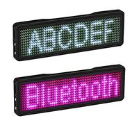 Goorvoucs 2PCS Bluetooth LED Name Badge Light Sign DIY Programmable Scrolling Message Board Display LED,Type 3 & Type 9