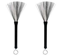 Goorvoucs 2X Retractable Jazz Drum Brushes Stick Steel Wire 32cm Cleaning Brushes for Jazz Rock Music Lover