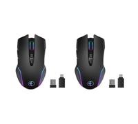 Goorvoucs 2X Wireless Gaming Mouse Mover Mouse Jiggler with On/Off Button Keep Computer Awake Quiet Click Rechargeable Mouse