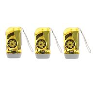 Goorvoucs 3X 3 LED Dynamo Wind Up Flashlight Hand-Pressing Crank No Battery Torch
