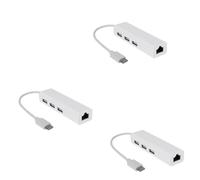 Goorvoucs 3X USB-C USB 3.1 Type C to USB RJ45 Ethernet Lan Adapter Hub Cable for PC