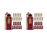 Goorvoucs 48 Pcs Burlap Wine Bags Bags,Wine Bottle Bags with Drawstrings,Tags & Ropes,Reusable Wine Bottle Covers
