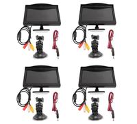 Goorvoucs 4X 5 Inch 800X480 TFT LCD HD Screen Monitor with Dual Mounting Bracket for Car Backup Camera/Rear View/DVD/Media Player