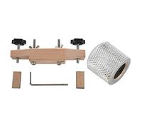 Goorvoucs 4X Guitar Dome Control Knobs with 1 Set Solid Maple Stainless Steel Guitar Bridge Install Clamp Luthier Tools