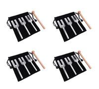 Goorvoucs 4X Tuning Forks Set 4096 Hz 4160 Hz 4225 Hz Tuning Forks Set Tuning Fork with Wooden Hammers and Cloth Bag Style 2
