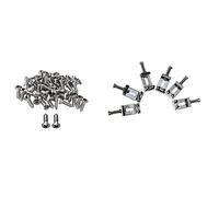 Goorvoucs 50X Guitar Bass Screws Parts for Scratchplates Pickguard, Silver with 6X Replacement Chrome Tremolo Bridge Saddles