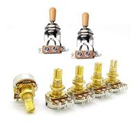 Goorvoucs 5x Guitar Potentiometer Audio Volume & Tone Pots Switch Control & 2x Guitar Pickup Selector Toggle Switch Knob