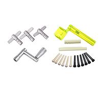 Goorvoucs 6 String Acoustic Guitar Nut Saddle Part with Drum Keys 4 Pack Drum Tuning Key and Continuous Motion Speed Key