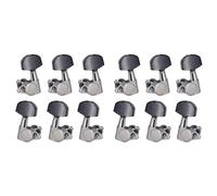 Goorvoucs 6L6R Closed Guitar String Tuning Pegs Tuner Machine Heads Knobs Tuning Keys for Acoustic or Electric Guitar,12 Pack