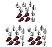 Goorvoucs Adjustable Finger Thumb Picks Set Includes 24Pcs Stainless Steel Finger Picks 12Pcs Plastic Thumb Picks for Guitar Banjo