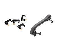 Goorvoucs Adjustable Violin Chin Shoulder Rest Pad Size 3/4 4/4 with 4Pcs Violin Fine Tuner Adjuster with Copper Plating Screws