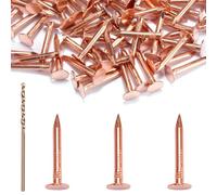 GOORY 120Pcs Copper Nails 1 Inch - with 1/16 Inch Drill Bit - 99.95% Pure Copper Roofing Nails Slate Spikes Flashing Furniture Boat for Roof Repair, Tree Stump Remover, DIY Project
