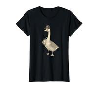 Goose and Coffee Drinking Hot Mess Mom Animals Value Graphic T-Shirt, Women, Black, S