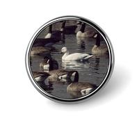 Goose Badge,Comfort Light in Weight Round Emblem Cute Funny Decor Brooch Smooth Does Not Fade Badges for Hats Jackets Coat Shirt