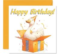 Goose Birthday Cards - Animal Gifts - Happy Birthday Card for Son Daughter Brother Sister Grandson Granddaughter Niece Nephew Cousin, 145mm Bday Greeting Cards