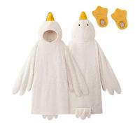 Goose Blanket Hoodie With Sleeves, Duck Wearable Blanket, Duck Design Lounging Pullover, Goose Shape Sweatshirt, 1 Pcs Animal Shape Sleeping Sweatshirt And 1 Pair Shoes For Party, Camping