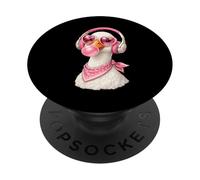 Goose Bubblegum With Sunglasses Headphones DJ Animal Vintage PopSockets Adhesive PopGrip