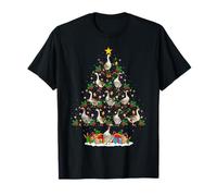 Goose Christmas Tree Lights Decor Funny Santa Hat Birds Xmas T-Shirt