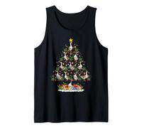 Goose Christmas Tree Lights Decor Funny Santa Hat Birds Xmas Tank Top