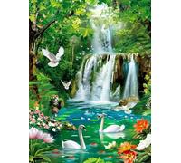 Goose Diamond Art Kits Adults, 5D Diamond Painting River, DIY Full Drill Cross Stitch Embroidery Crystal Art Kits, Crafts for Adults, Paintings for Home Wall Decor, Gifts for Women 40x52 inch 7-5488