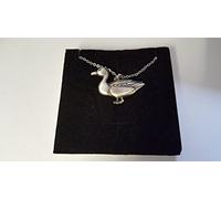 Goose DK28 English Pewter on a Silver Platinum Plated Necklace 18"