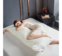 Goose Down Body Pillow Firm Body Pillows for Adults Large Long Hugging Pillow Insert for Side Sleepers, Breathable 20x54 Full Body Pillow for Bed Sleeping with 100% Organic Cotton Shell Cover