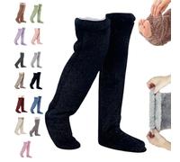 Goose down Knee Socks for Christmas for Women,Socks Long Fuzzy Thigh High Warm,Soft Cozy over the Knee Long Tube Sock,Autumn and Winter Plush Thick Sleeping (H)