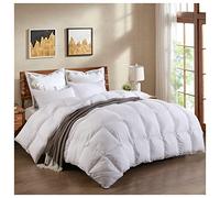 Goose Feather and Down Duvet 13.5 or 15 Tog Luxury Quilt Comforter Premium Quality, Computer Quilted Self Fabric Piping, Super Soft, Warm and Cosy, Anti Allergy (15 Tog, King (U.K. Standard))