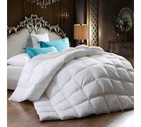Goose Feather Down Duvet [SK] Quilt 13.5 Tog Luxury Quilt Comforter Deluxe Best Hotel Quality, Super Soft, Warm and Cosy, Anti Allergy, Computer Quilted Self piping (S-King 260x220cm)