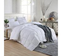Goose Feather Down Duvet [SK] Quilt 13.5 Tog Luxury Quilt TC600 Comforter Deluxe Best Hotel Quality, Super Soft, Warm and Cosy, Anti Allergy, Computer Quilted Self piping (S-King 260x220cm)