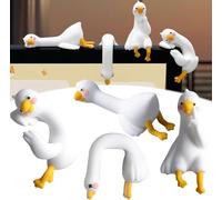Goose Figurine Computer Monitor Decor, Mini Lazy Ducks Desk Ornaments, Cute & Tiny Adorable Duck Figurine, 2026 New Desk Adorable Duck Ornaments, Mini Desktop Computer/Vehicle Screen Decoration